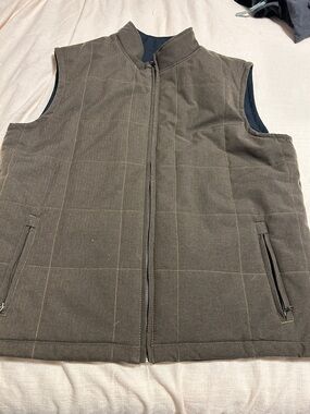 Cutter & Buck Brown Quilted Windowpane Vest